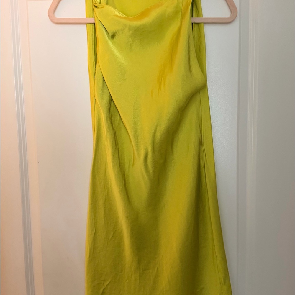 Zara Strapless Dress in lime green
